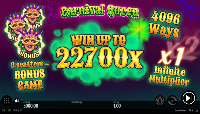 multiplier option at carnival queen game