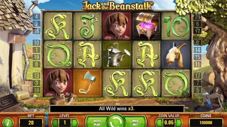 gameplay in jack and beanstalk video slot