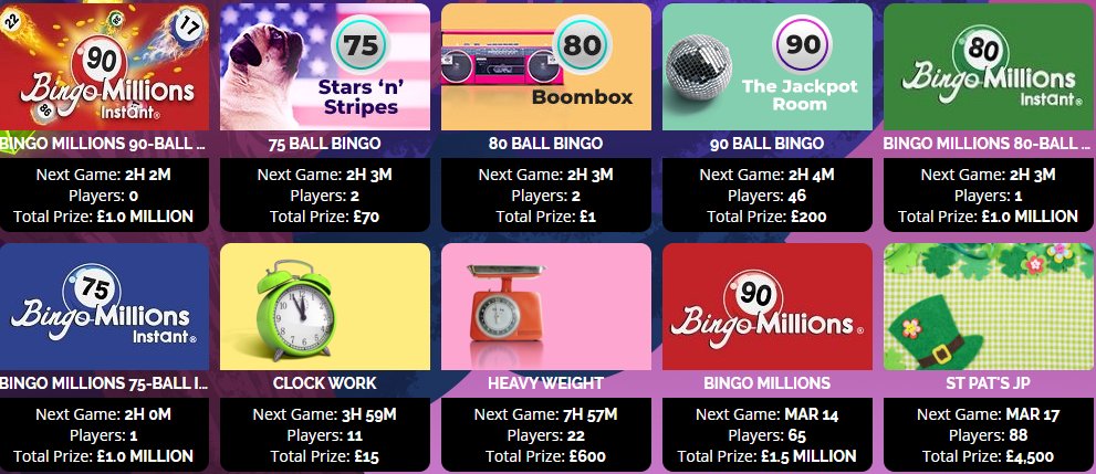 list of bingo games at Slots Animal