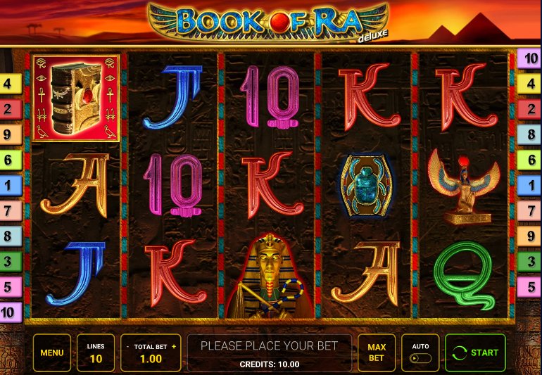 book of ra deluxe game interface