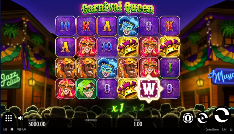 gameplay of carnival queen video slot