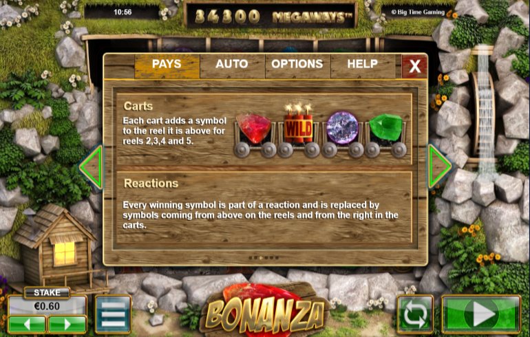 carts feature of bonanza video slots