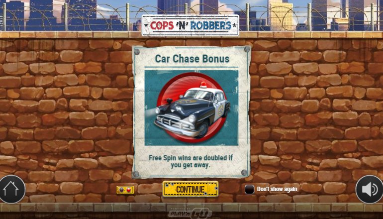 car chase bonus feature of Cops'n'Robbers Slot