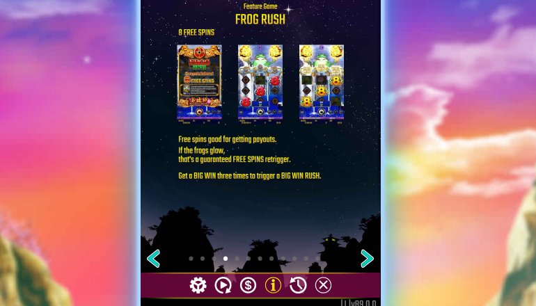 frog rush feature in dreams of gold slot