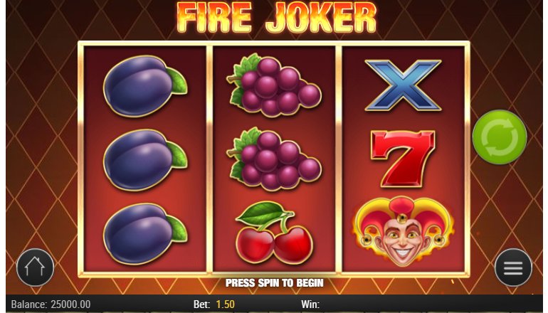 gameplay in fire joker video slot