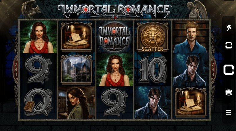 immortal romance slot interface