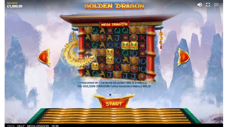 golden dragon feature in mega dragon video slot