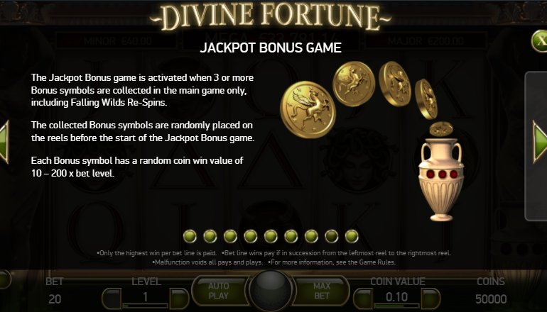 jackpot bonus at divine fortune slot game