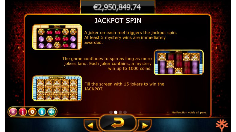 jackpot spin option in joker millions video slot