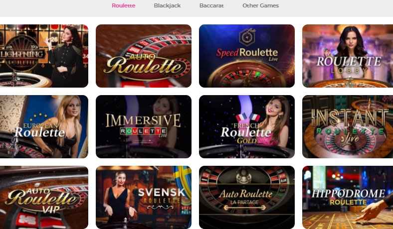 a list of live games at casino joy