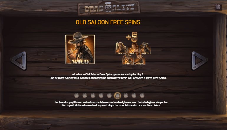 old saloon free spins dead or alive video slot