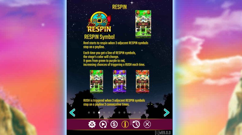 respin feature in dreams of gold slot machine