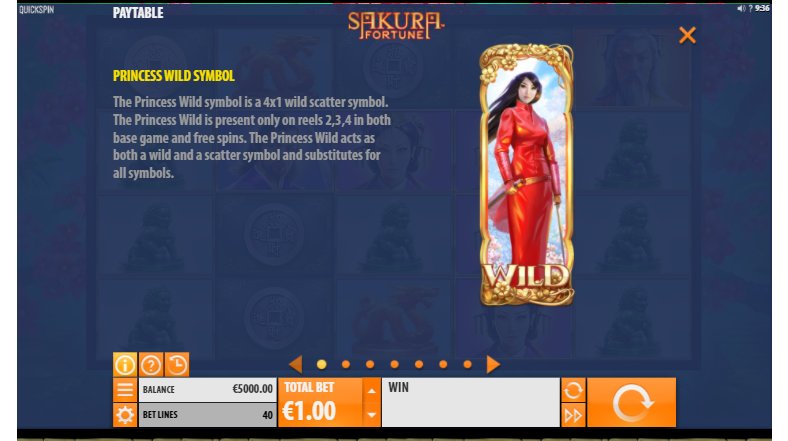 wild symbol of sakura fortune video slot