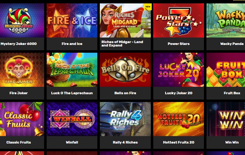 find a catalogue of slots on hyper casino site