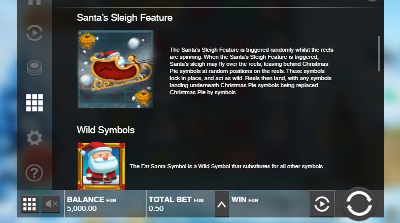 santa's sleigh feature in fat santa video slot