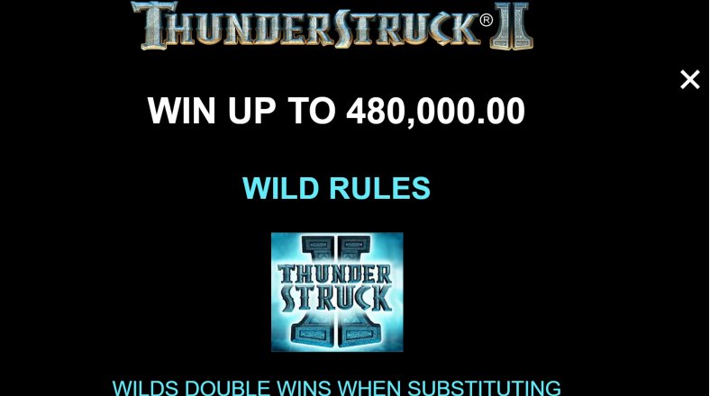 wild option of thunderstruck 2 video slot