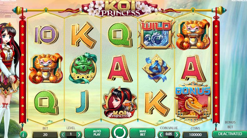 koi princess game interface