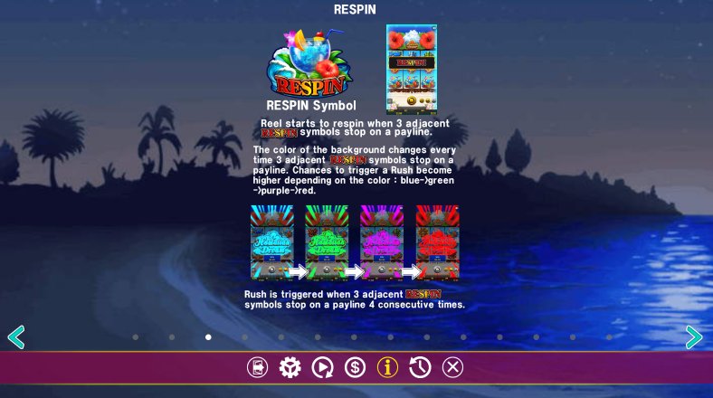 respin feature in hawaiian dream video slot