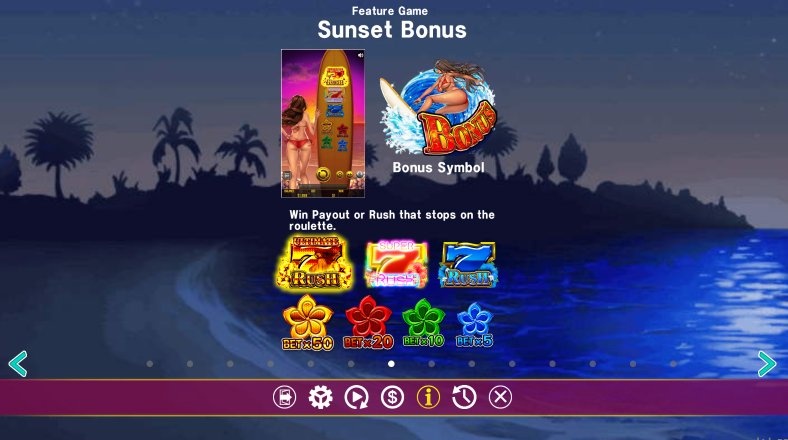 sunset feature in hawaiian dream slot machine