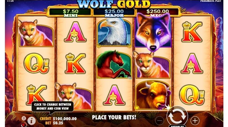 wolf gold game grid