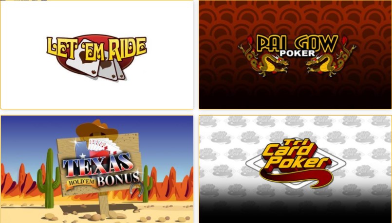 collection of table games in aussie play casino
