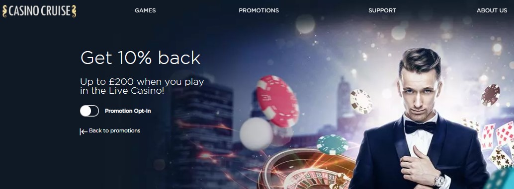 check details of 10% cashback from casino cruise