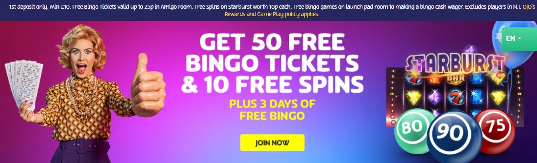 discover ojo bingo welcome offer for Brits