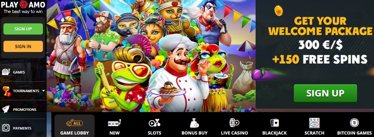 check playamo casino for playing with BTC