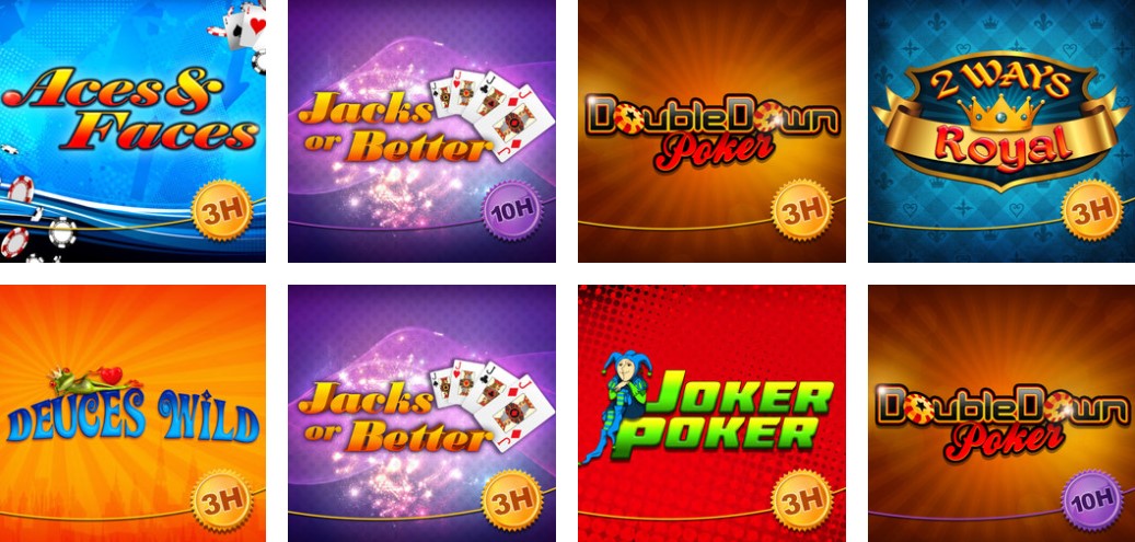 video poker titles available at Playojo